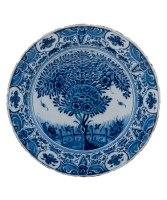 Een Zogenaamde 'Theeboom' Schotel in Delfts Aardewerk - Jacobus Halder Adriaensz.