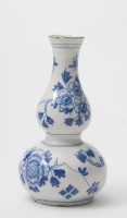 Delft Blue White Earthenware Calabash Bottle