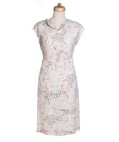 Chanel 98C Karl Lagerfeld met Handschrift Ivoorkleurig Camellia Jurk - Chanel