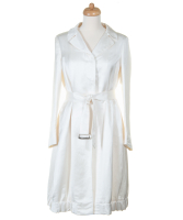 Dries van Noten Off White Silk Belted Coat - Dries van Noten