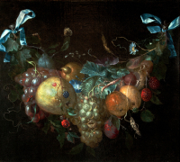 Still life with flower and fruit garland by Pieter Gallis - Pieter Gallis
