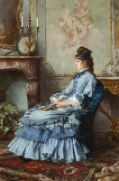 Lady in Blue - Frederik Hendrik Kaemmerer