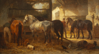 Horse stable covered in sunshine - Wouterus Verschuur