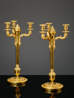 Pair of French Empire Retour d’Égypte candelabra
