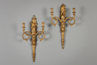 Pair of Dutch Louis XVI wooden appliques