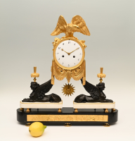 An exceptional Louis Seize mantel clock.