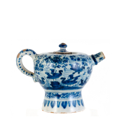 Een Blauw-witte Kleine Pot met Deksel in Delfts Aardewerk