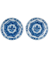 Pair of Blue White Delft Earthenware Small Plates