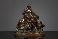 Bronze sculpture of Leda and the Swan, France, after Etienne-Maurice Falconet