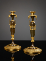 Pair of French Directoire candlesticks, attributed to Claude Galle