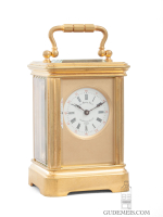 A miniature French gilt brass carriage clock, Le Roy & Fils, circa 1890.