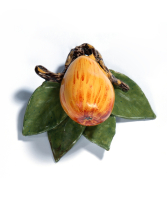 A Model of a Fruit in Polychrome Dutch Delft Earthenware - Pear