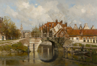 Summer cityscape - Johannes Christiaan Karel Klinkenberg