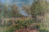 Cows in a blooming meadow - Isidore Verheyden