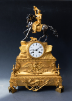 Sculpture clock, the glory of Napoleon, the Capitulation of Ulm, Louis Philippe ca. 1850.