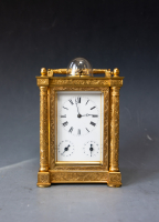 Extremely rare and fine carriage clock, attributed to Berrolla, Paris ca. 1840.