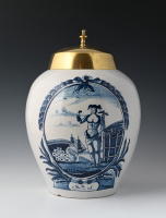 A delftware tobacco jar
