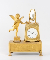 A French Empire ormolu sculptural mantel clock, circa 1810