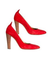 Chanel Rode Suède Pumps - Chanel