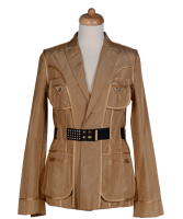Gianfranco Ferré Camel Brown Silk Jacket – S/S 2004 Runway Collection - Gianfranco Ferré