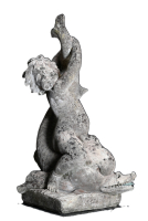 A rare sandstone garden statue, also a fountain