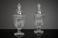 Pair of cut crystal ginger jars