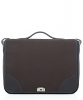 Hermès Musette in Coffee Brown Color Leather and Canvas - Hermès