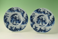 A pair of Delftware Chinoiserie plates