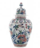 An 18th century Dutch Delft Cashmir Vase with Lid