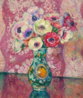 Bouquet with anemones - Théo van Rysselberghe