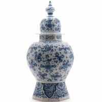 A Vase with Lit in Blue and White Dutch Delftware