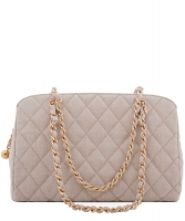 Chanel Tan Quilted Canvas Shoulder Bag - Chanel