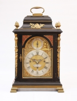An English ebonized quarter striking table clock, Stephen Rimbault, circa 1750