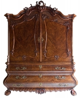 An Exceptional Burr-Walnut Rococo Cabinet