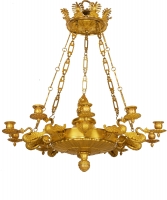 An Empire Fire-gilt Bronze Ten-light Chandelier