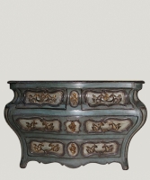 A Polychrome Decorated Louis XV Commode