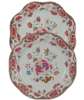A Pair Famille Rose Dishes