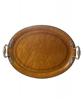 An Oval Empire Tray with Silver  Handles