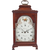Very Nice and Charming 18th Century Mahogany English Country Bracket Clock