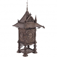 Very Nice and Decorative Wrought Iron Mental Clock, circa 1900