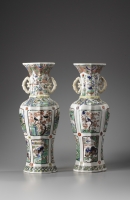 A large Pair of Lobed Baluster Vases