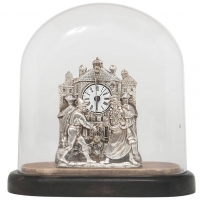 A charming silver Austrian ‘miniature zappler’ clock, circa 1840