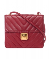 Chanel Red Chevron Quilted Crossbody Bag - Chanel