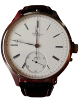 WAT08 Antiek uurwerk met stopwatch,  nieuwe stalen horlogekast