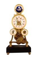 S09 Multidial skelettonized Table clock ca. 1800, signed Verneuil a Paris