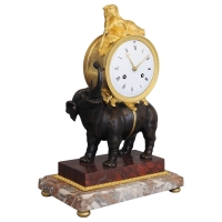 Elephant mantel clock, circa 1750 and later