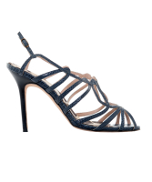 Manolo Blahnik Blauw Slangenleder Sandalen - Manolo Blahnik