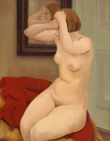 Nude sitting in front of a mirror - Harmen Meurs