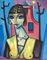 Sitting nude with necklace - Reimond Kimpe