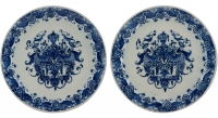 Paar Blauw - Witte Borden in Delfts Aardewerk